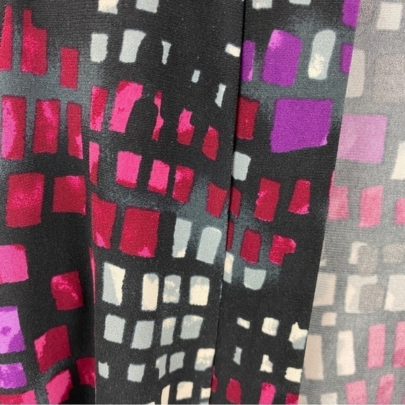 Zoe Classic Geometric Longline Open Front Long Sleeve Cardigan Medium Purple - Picture 7 of 10